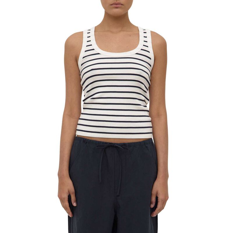 Assembly Label Leony Stripe Tank True Navy Antique White image number 0